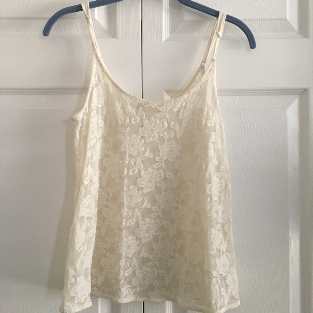 Cream lace tank top